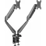 Rockstable RS-MM011B Suporte de secretária profissional para monitor duplo - Grampo/parafuso - 16 kg - 15-32 polegadas - 100x100 mm - Preto