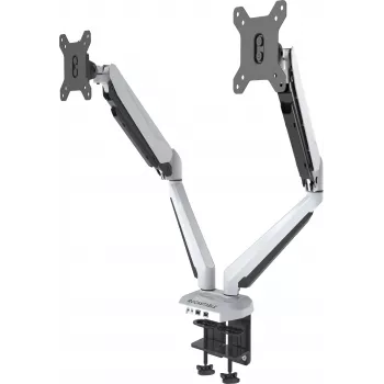ROCKSTABLE RS-MM011W Suporte Profissional para Dois Monitores - Aperto / Passagem - 16 kg - 38,1 cm (15 polegadas) - 81,3 cm (32 polegadas) - 100 x 100 mm - Branco