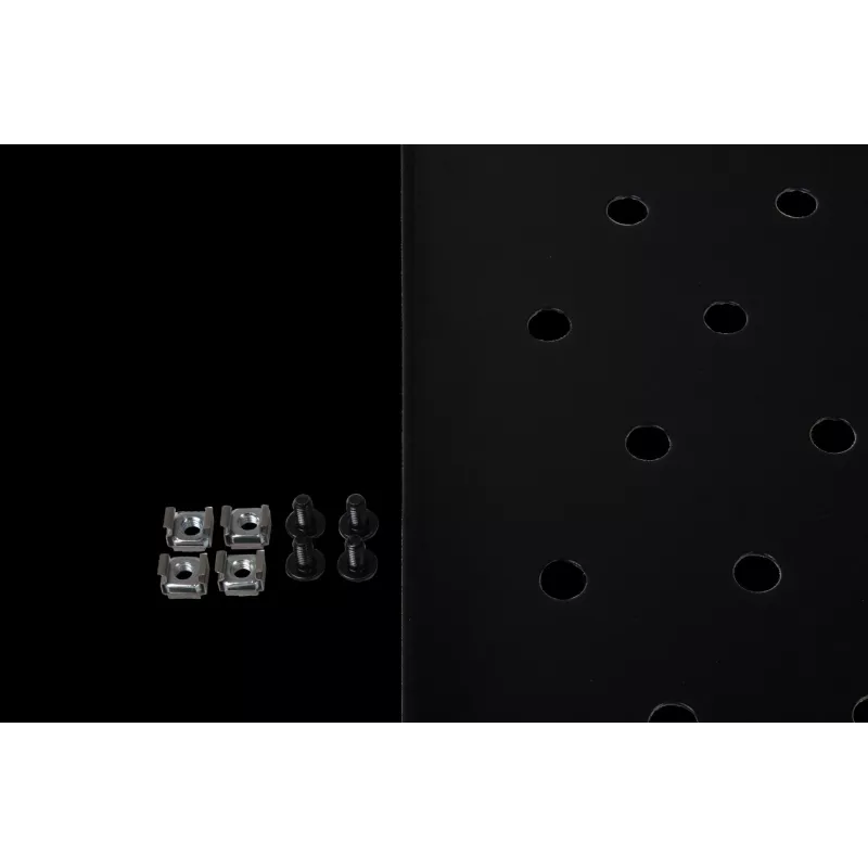 Rockstable RS19-FH612 Prateleira para rack 1U - Preto - Aço - Capacidade de carga 60 kg - Perfurada oval