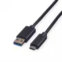 ROLINE GREEN cabo USB 3.2 Gen 1, USB A para C, ST/ST, preto, 3 m 11.44.9013