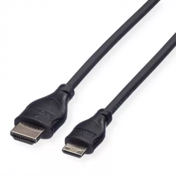 Cabo HDMI High Speed com Ethernet ROLINE, HDMI Type-A macho para Mini HDMI macho, 2 m, 11.04.5580