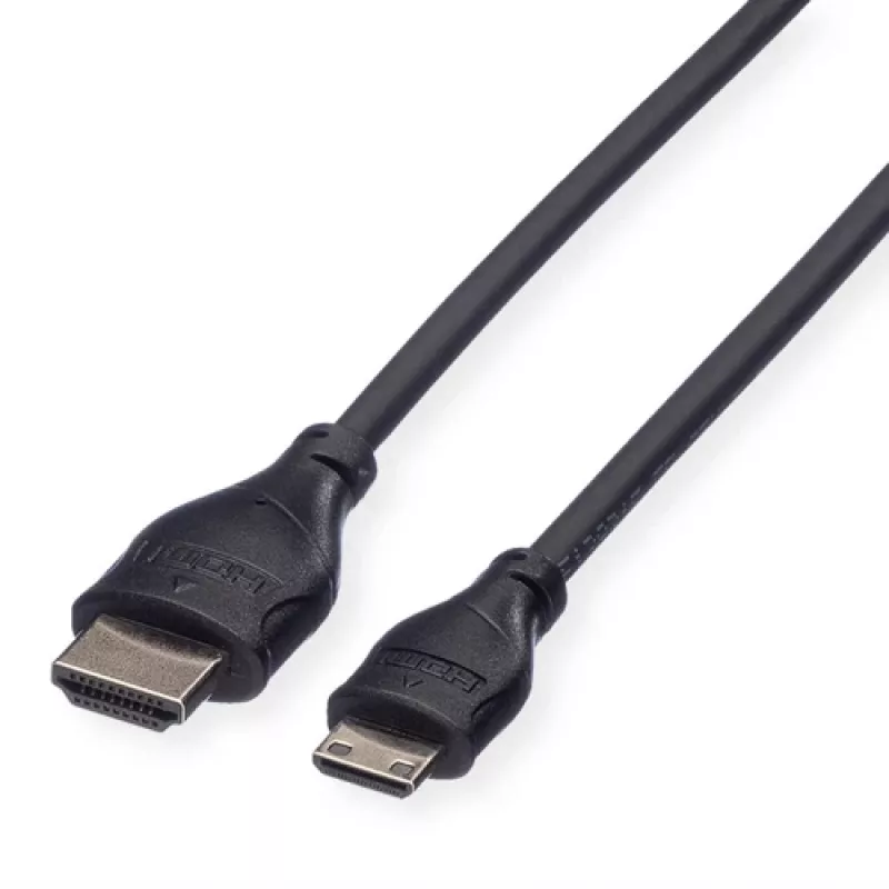 Cabo ROLINE HDMI High Speed com Ethernet, HDMI tipo A macho para Mini HDMI macho, 2 m, 11.04.5580