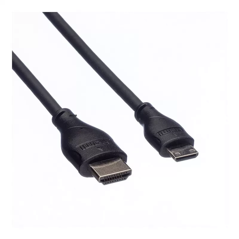 Cabo ROLINE HDMI High Speed com Ethernet, HDMI tipo A macho para Mini HDMI macho, 2 m, 11.04.5580