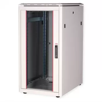 ROLINE Pro armário de rede 22U 600x800mm com porta de vidro, cinzento claro RAL 7035 26.21.0050