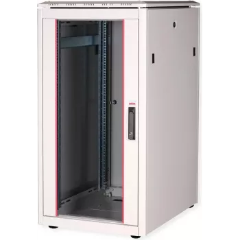 ROLINE Pro armário de rede 22U 600x800mm com porta de vidro, cinzento claro RAL 7035 26.21.0050