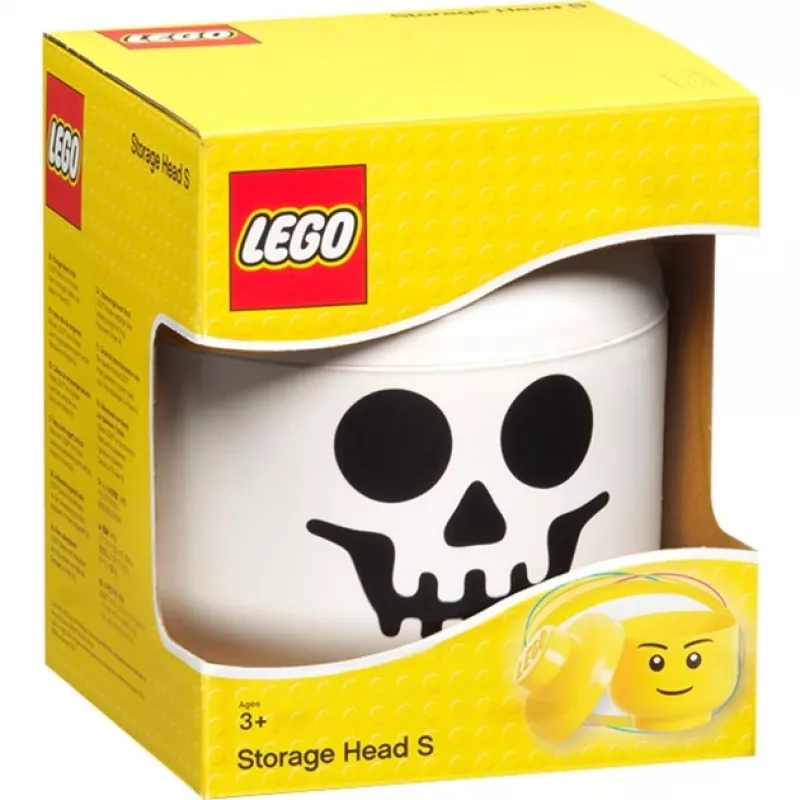 ROOM COPENHAGEN LEGO Storage Head Skeleton, Pequeno (Branco/Preto)