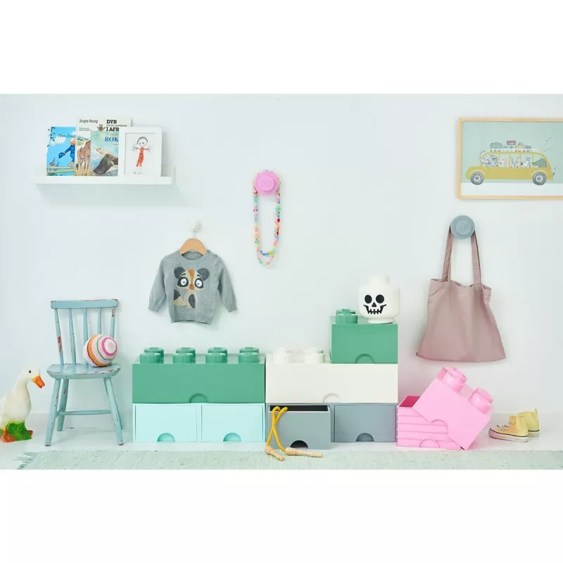 ROOM COPENHAGEN LEGO Storage Head Skeleton, Pequeno (Branco/Preto)