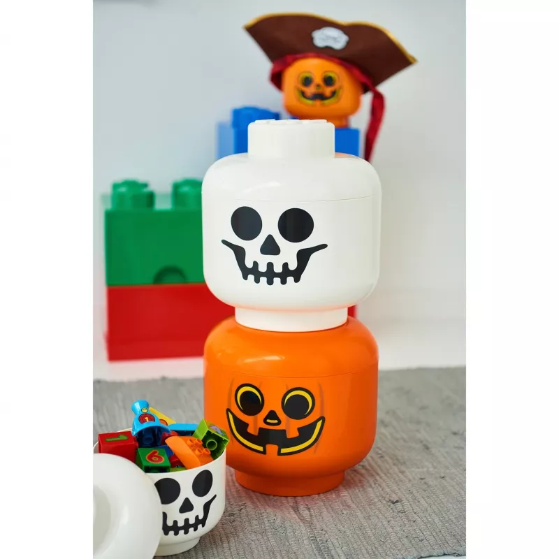 ROOM COPENHAGEN LEGO Storage Head Skeleton, Pequeno (Branco/Preto)