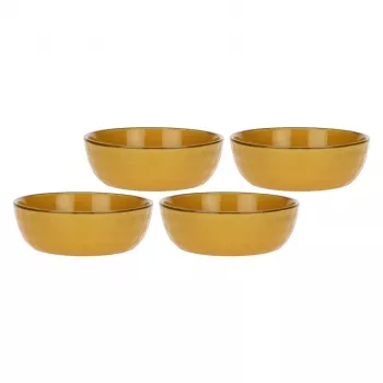 Conjunto de 4 taças de salada ROSE&TULIPANI Concerto Ocra - amarelas, 20 cm