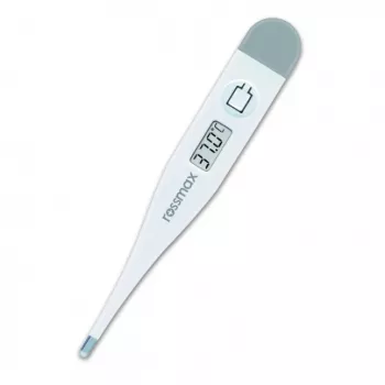 Rossmax TG 100 Termómetro digital com alarme de febre, oral, retal, axilar, sonda à prova de água, visor LCD, memória, comutável entre Celsius e Fahrenheit