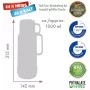 ROTPUNKT Garrafa térmica de vidro com isolamento a vácuo 1,0 l Shiny Fox Red