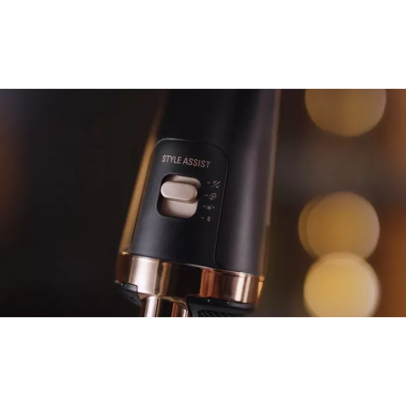 Escova modeladora de ar quente Rowenta Ultimate Experience CF9620 com função iões, 3 níveis de temperatura, preto/rosa-ouro