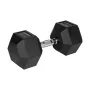 Haltere de Ferro Fundido Emborrachado, Hexagonal, 22,5 kg - REBEL ACTIVE