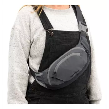 Bolsa de cintura Ruffwear Home Trail - Granite Gray, 1,8L, repelente à água, refletora
