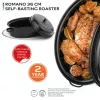 Assadeira com tampa e auto-regadura em esmalte vítreo Russell Hobbs CW114911EU 36cm, preto