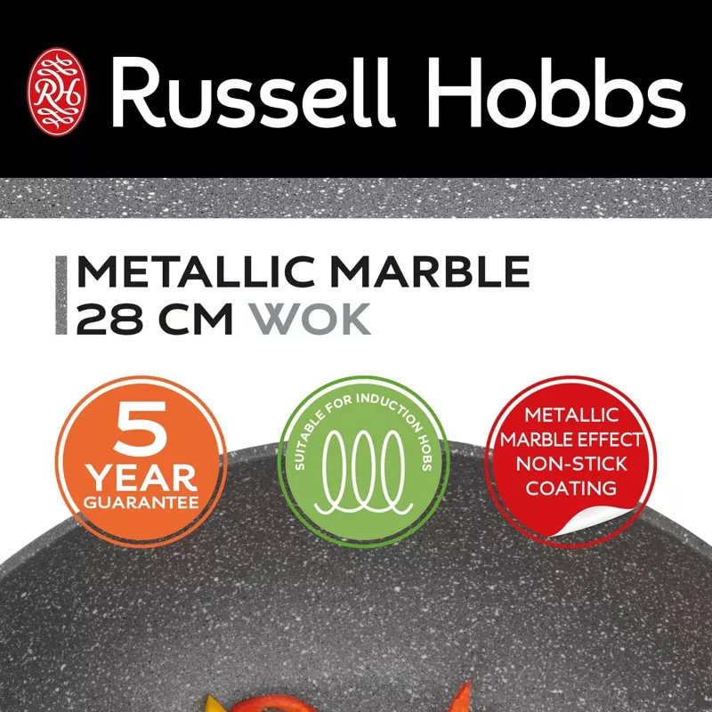 Wok Russell Hobbs RH028121EU7 Metallic Marble 28 cm