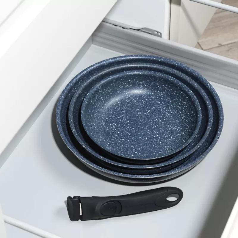 Russell Hobbs RH03293EU7 Nightfall Stone Conjunto de 4 frigideiras Smart Clip