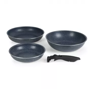 Russell Hobbs RH03296 Nightfall Stone Conjunto de 4 frigideiras Smart Clip