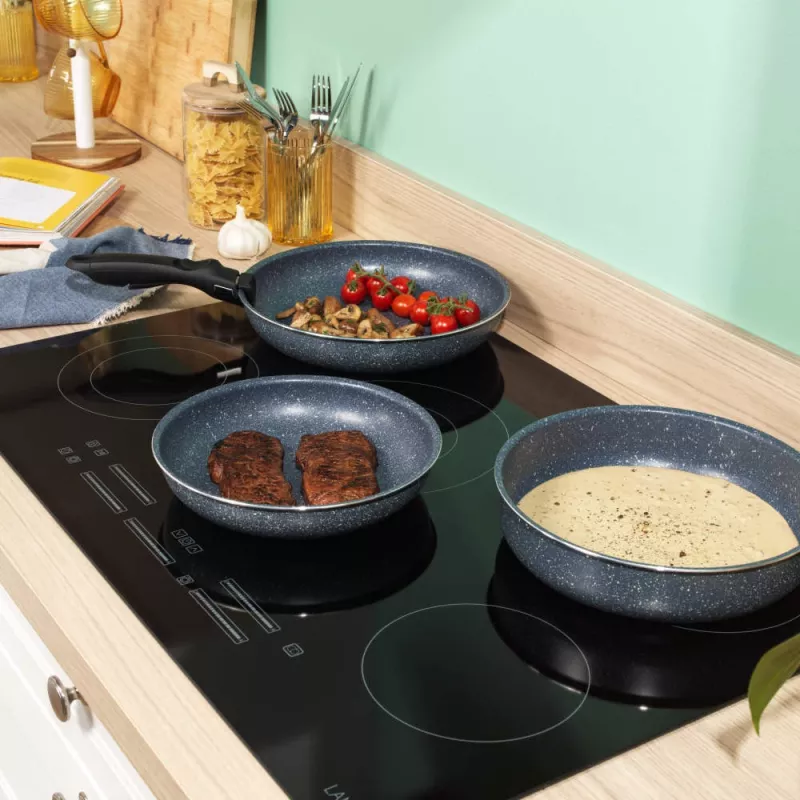 Russell Hobbs RH03297 Nightfall Stone Conjunto de 4 frigideiras Smart Clip