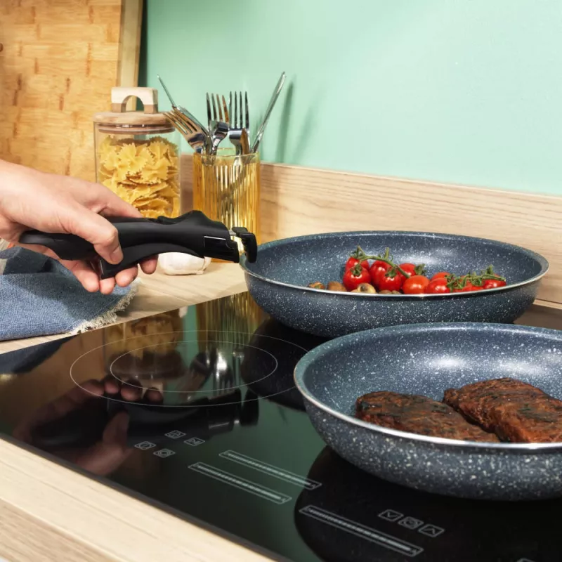 Russell Hobbs RH03297 Nightfall Stone Conjunto de 4 frigideiras Smart Clip