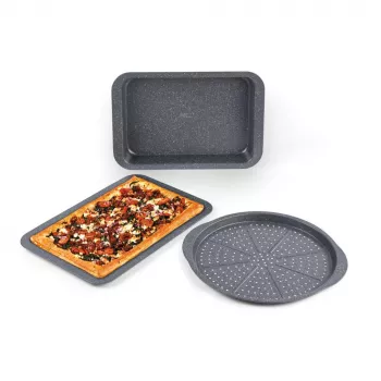 Conjunto de 3 peças de formas de forno Russell Hobbs RH03756 Metallic Marble
