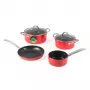 Russell Hobbs RH03821 Conjunto de 4 panelas Riviera, vermelho