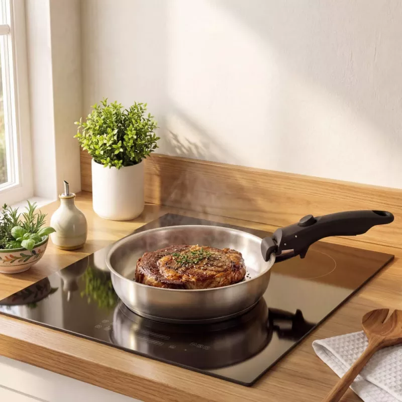 Russell Hobbs RH04033 Conjunto de 4 frigideiras Smart Clip em aço inoxidável