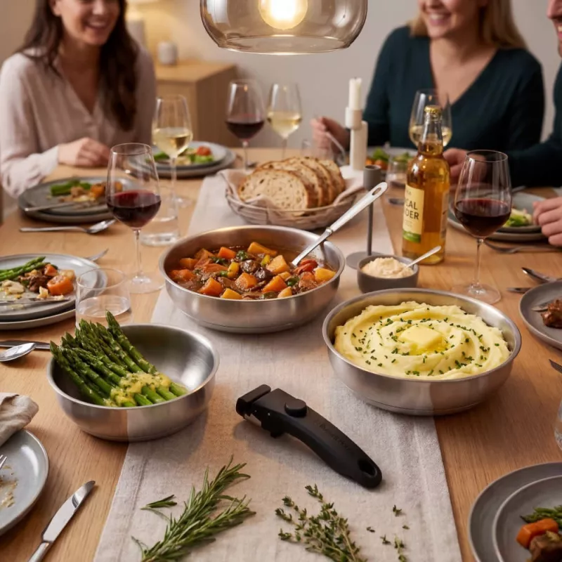 Russell Hobbs RH04033 Conjunto de 4 frigideiras Smart Clip em aço inoxidável