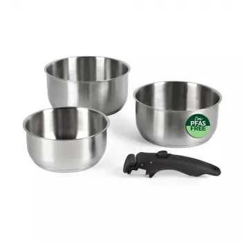 Russell Hobbs RH04034 Conjunto de 4 panelas Smart Clip em aço inoxidável