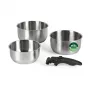 Russell Hobbs RH04034 aço inoxidável conjunto de 4 panelas Smart Clip