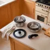 Russell Hobbs RH04041 Conjunto de 8 peças de panelas Smart Clip em aço inoxidável
