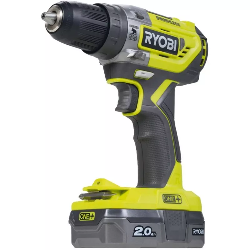 RYOBI ONE+ 18V berbequim de percussão sem fios R18PD5-220S, 2 baterias de iões de lítio de 2,0Ah
