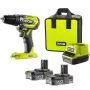 Berbequim de impacto sem fios RYOBI ONE+ R18PD5-220S, 18V (verde/preto, 2x baterias Li-Ion 2,0 Ah)