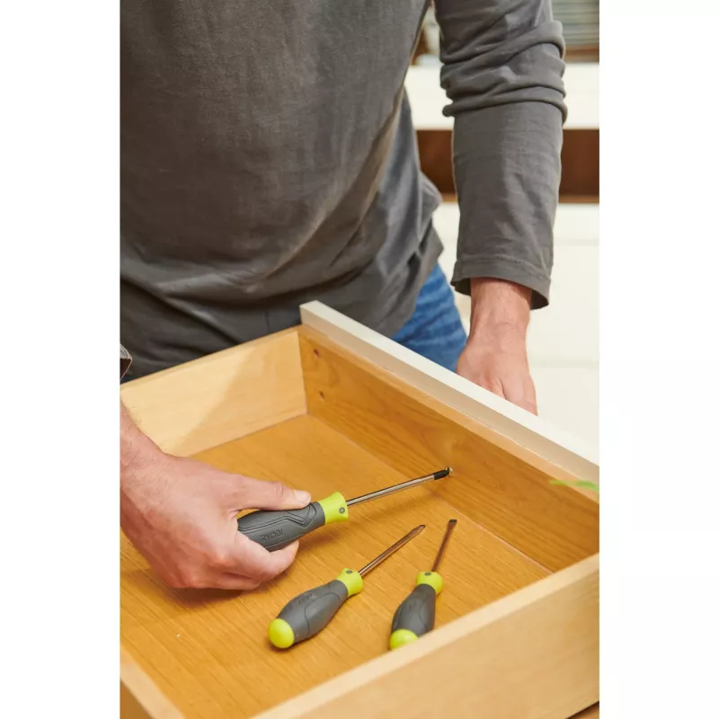 RYOBI RSD1PH2S Conjunto de 3 Chaves de Fendas (Verde/Cinzento, PH2, SL5.5, SL4)
