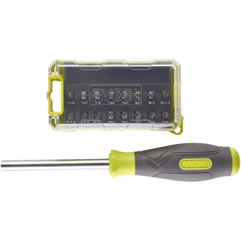 RYOBI Chave de fendas RSD17PCS, com conjunto de 17 pontas (Verde/Cinzento)
