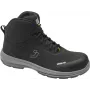 Sapatos de segurança SJ FLUX S3S MID 45 – biqueira de nano carbono sem metal, antiperfuração, sola HRO, preto/cinzento