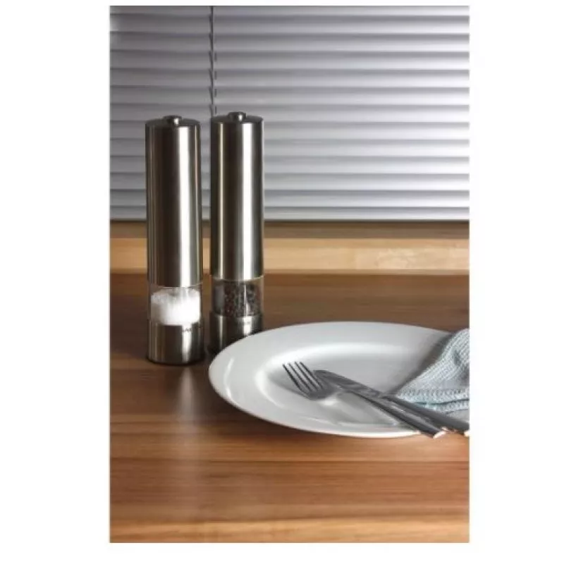 Moinhos elétricos de sal e pimenta em aço inoxidável Salter 7522 SSTUR15UP3 (conjunto de 2)