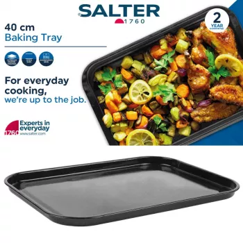 Tabuleiro de forno 40cm Salter BW12813EU7 - aço carbono antiaderente Megastone, cinzento antracite