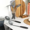 Salter BW13601DU Excellence Conjunto de 5 utensílios de cozinha com suporte giratório, preto e prateado