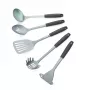 Salter BW13601DU Excellence Conjunto de 5 utensílios de cozinha com suporte giratório, preto e prateado