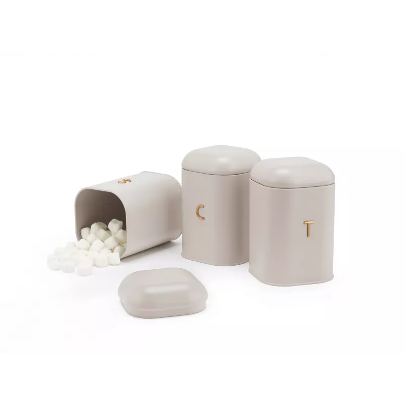 Salter BW13729OEU7 Pebble Conjunto de 3 recipientes de armazenamento Stone, bege