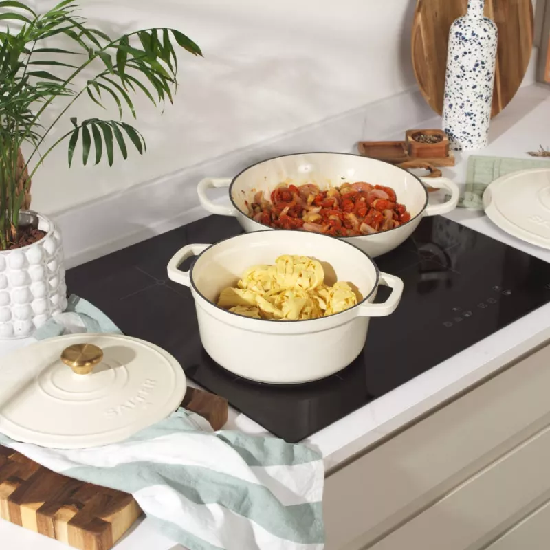 Salter BW13771C Chester Caçarola de ferro fundido 3.4L 24 cm, creme