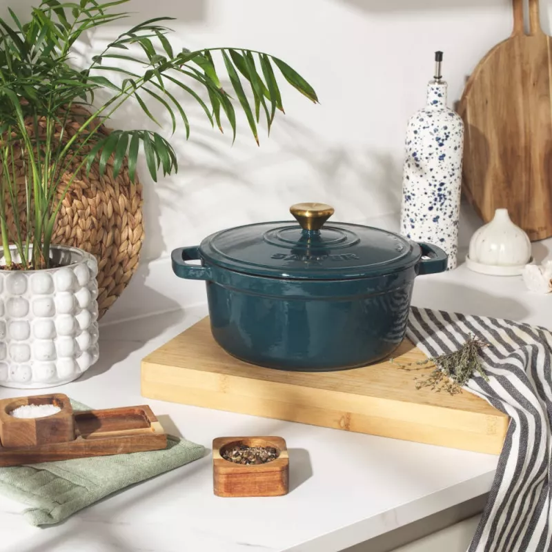 Salter BW13771GR Chester Caçarola de ferro fundido 3,4L 24 cm, verde