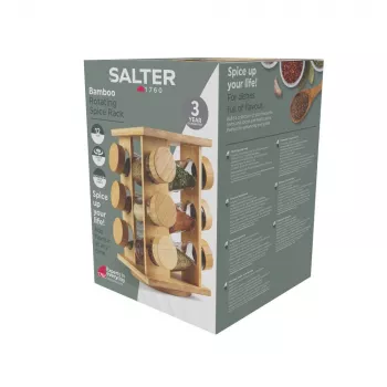 Roda de especiarias Salter BW14238 Bamboo com 16 recipientes de vidro