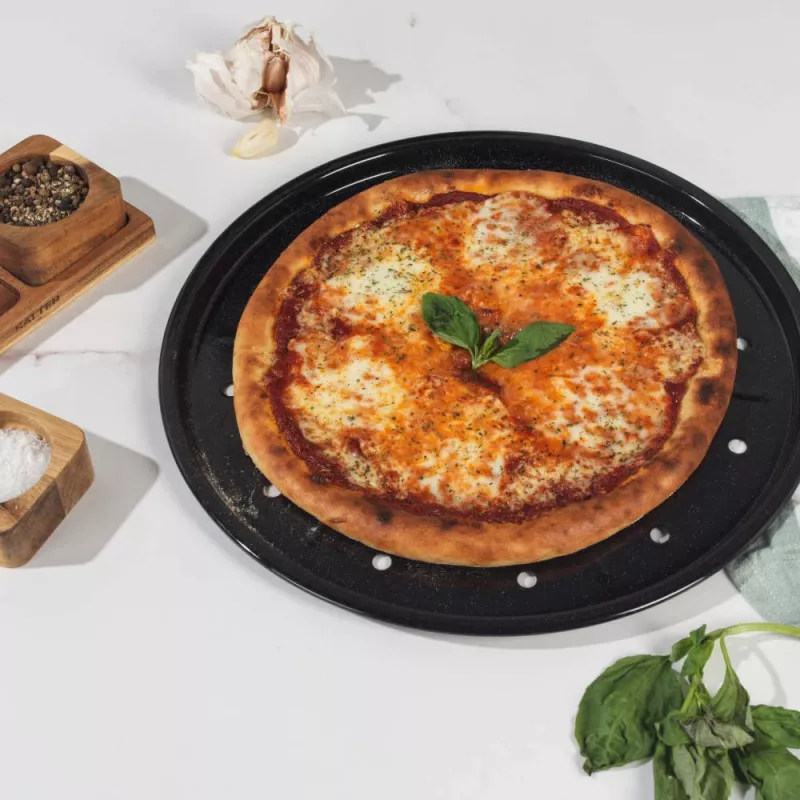 Salter BW14483 Brilliance tabuleiro para pizza 32 cm aço carbono antiaderente cinzento