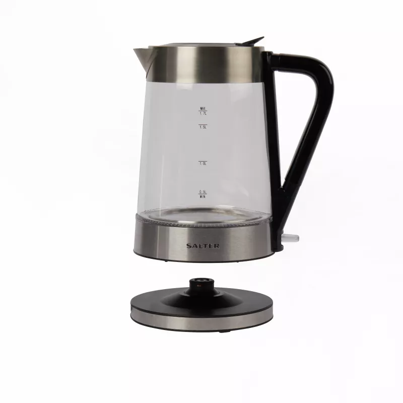 Salter EK5078SSFVDE Chaleira elétrica de vidro com mudança de cor 1,7L 3000W