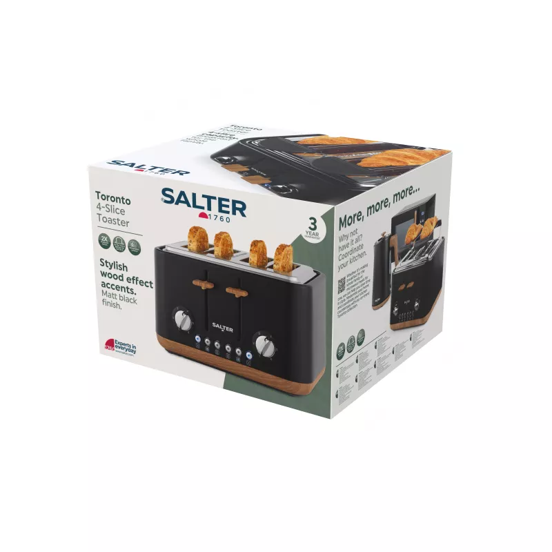 Salter EK5823BLKVDE Toronto Torradeira 4 fatias - aço inoxidável preto