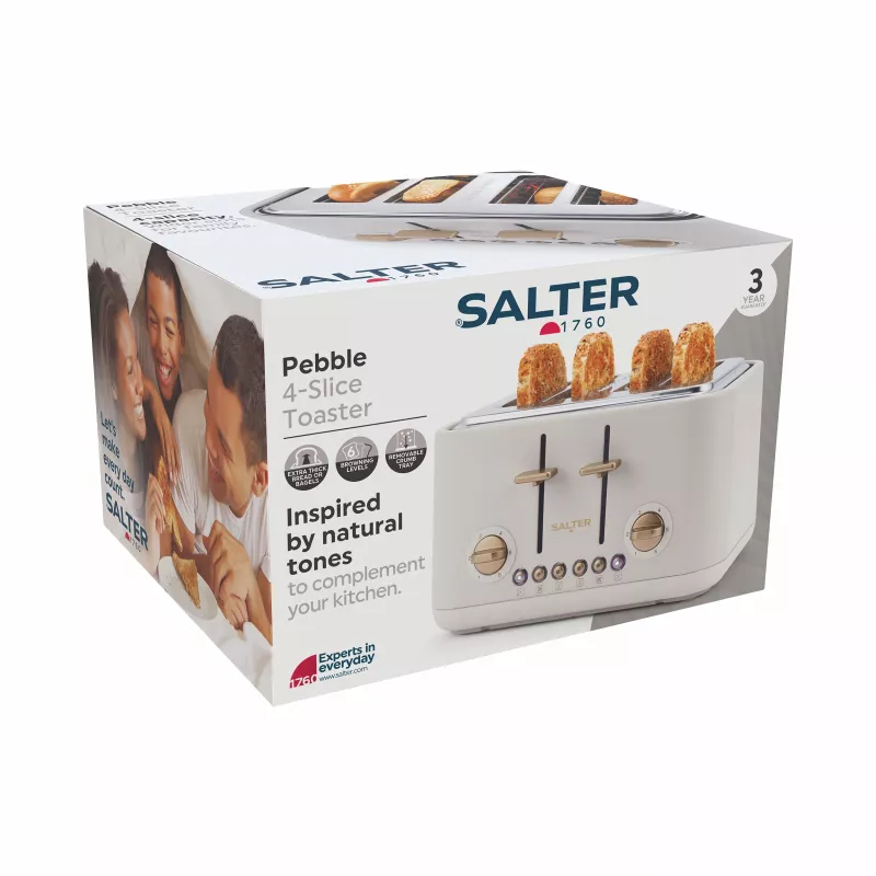 Salter EK5823OBVDE Torradeira Pebble 4 fatias - preto obsidiana