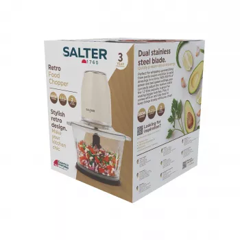 Salter EK6686CRMVDE Picadora retro 200W 0,5L creme