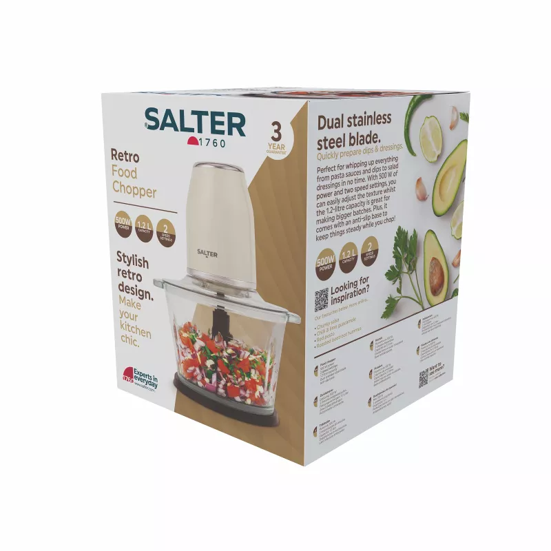Salter EK6686CRMVDE Picadora retro 200W 0,5L creme